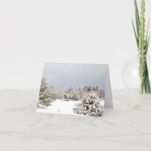 de sneeuw scène van de meerwinter notecard feestdagen kaart