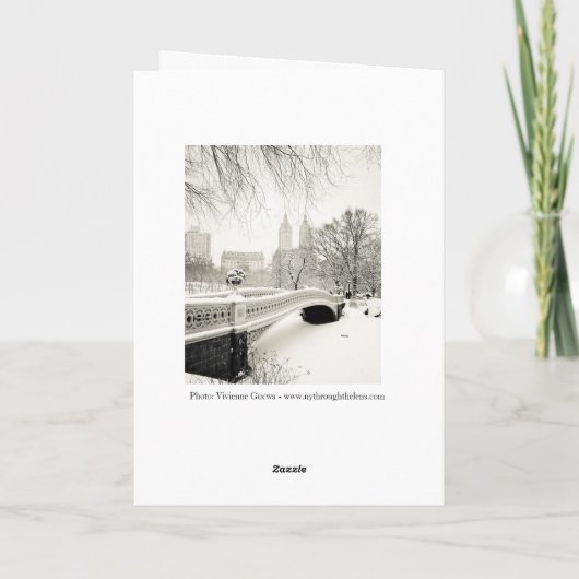 De Sneeuw van het Central Park - Kerstmis Feestdagen Kaart (Achterkant)