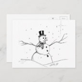 De Sneeuw van Kerstmis, man - Wenskaart Feestdagenkaart (Voorkant / Achterkant)