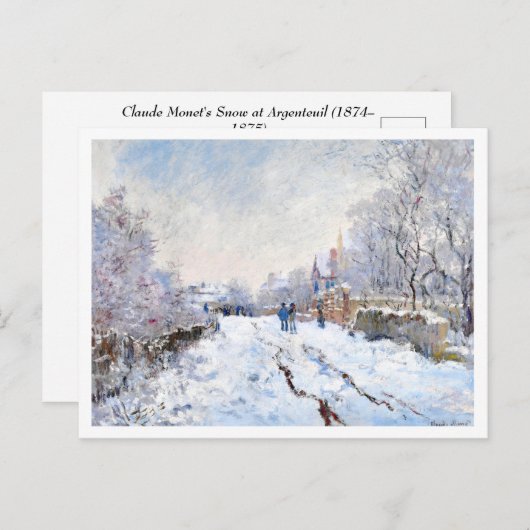 De sneeuw van Monet in het Argenteuil-landschap Briefkaart (Voorkant / Achterkant)