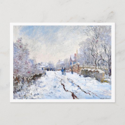 De sneeuw van Monet in het Argenteuil-landschap Briefkaart (Voorkant)
