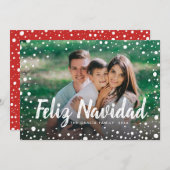 De Sneeuw van Navidad van Feliz | Foto van de Feestdagenkaart (Voorkant / Achterkant)