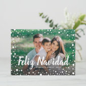 De Sneeuw van Navidad van Feliz | Foto van de Feestdagenkaart (Staand voorkant)