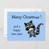 de sneeuw van wasbeerKerstmis Feestdagenkaart (Voorkant / Achterkant)