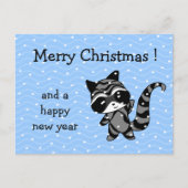 de sneeuw van wasbeerKerstmis Feestdagenkaart (Voorkant)