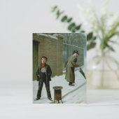 De sneeuwbal - al dan niet schuld briefkaart (Staand voorkant)