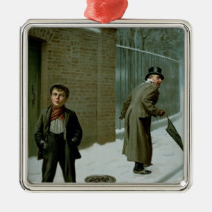 De sneeuwbal - al dan niet schuld metalen ornament