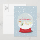 De sneeuwbal met sneeuw briefkaart (Voorkant / Achterkant)