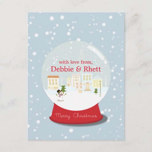 De sneeuwbal met sneeuw briefkaart (Voorkant)