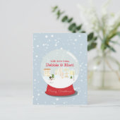 De sneeuwbal met sneeuw briefkaart (Staand voorkant)