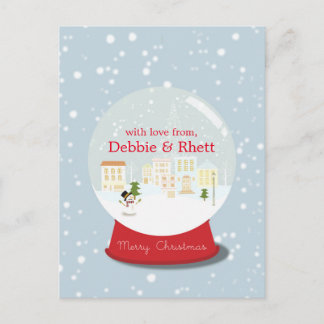 De sneeuwbal met sneeuw briefkaart