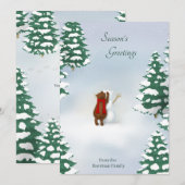 De Sneeuwbeer Persoonlijke Woodland Vakantie Notitiekaartje (Voorkant / Achterkant)