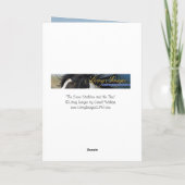 De sneeuwhengst en het Wenskaart van het boompaard Kaart (Achterkant)