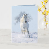 De sneeuwhengst en het Wenskaart van het boompaard Kaart (Gele Bloem)