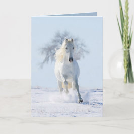 De sneeuwhengst en het Wenskaart van het boompaard Kaart