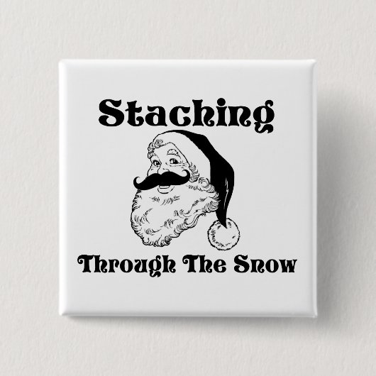 De sneeuwKerstman doorzoeken Vierkante Button 5,1 Cm (Voorkant)
