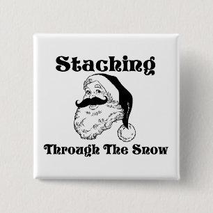 De sneeuwKerstman doorzoeken Vierkante Button 5,1 Cm