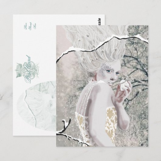 De sneeuwkoningin briefkaart (Voorkant / Achterkant)