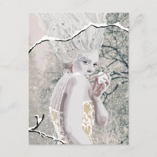 De sneeuwkoningin briefkaart (Voorkant)