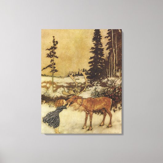 De sneeuwkoningin Edmund Dulac Fine Art Canvas Afdruk (Voorkant)