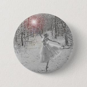 De sneeuwkoningin ronde button 5,7 cm