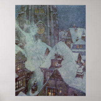 de sneeuwkoningin van Edmund Dulac Poster