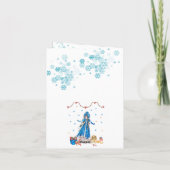 De Sneeuwmaagd in een kerstjurk Kaart (Achterkant)