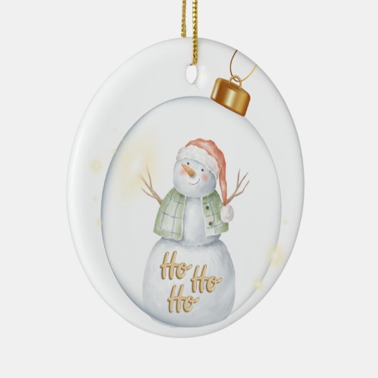 De sneeuwman bevroezen keramisch ornament (Rechts)