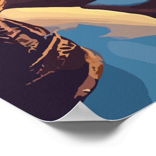 De sneeuwman bij de kerstboom poster (Hoek)