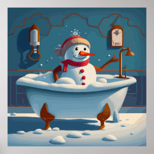 De sneeuwman in de jacuzzi poster