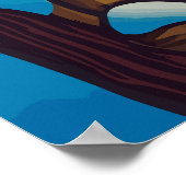 De sneeuwman naast de kerstlamp poster (Hoek)