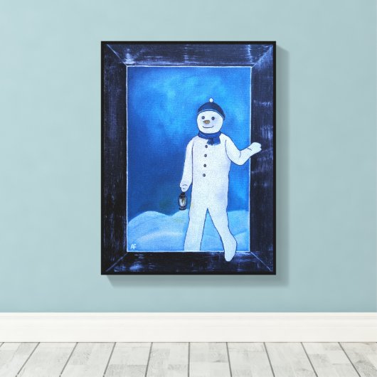 De sneeuwman ontsnapt Schilderij van Alfred Fox Canvas Afdruk (Insitu (Houten vloer))