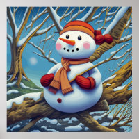 De sneeuwman op de boom