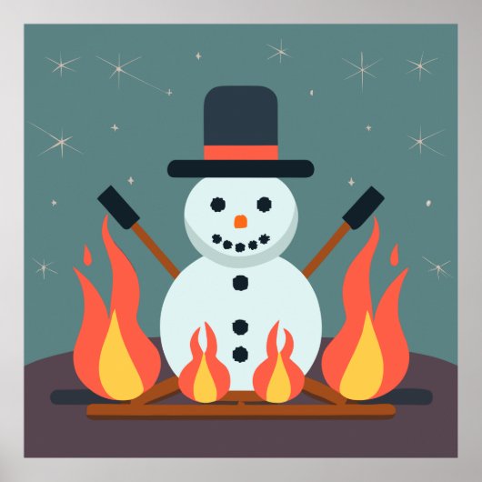 De Sneeuwman op de camping Poster (Voorkant)