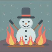 De Sneeuwman op de camping Sticker (Voorkant)