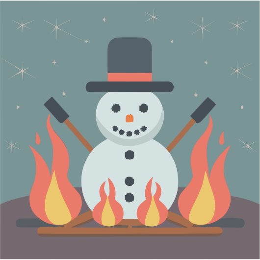 De Sneeuwman op de camping Sticker (Voorkant)