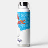 De Sneeuwman Prettige Feestdagen Waterfles (Achterkant)
