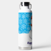 De Sneeuwman Prettige Feestdagen Waterfles (Voorkant)