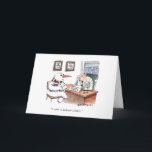 De sneeuwman raadpleegt plastic chirurg feestdagen kaart<br><div class="desc">De sneeuwman raadpleegt plastic chirurgen grappige humoristische Kerstkaart</div>