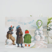 De Sneeuwman Uitnodiging (Staand voorkant)