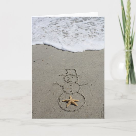 De Sneeuwman van Beachwrite Feestdagen Kaart (Voorkant)