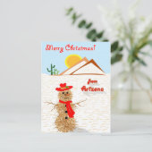 De Sneeuwman van de Amarant van Arizona Feestdagenkaart (Staand voorkant)