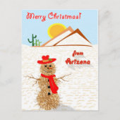 De Sneeuwman van de Amarant van Arizona Feestdagenkaart (Voorkant)
