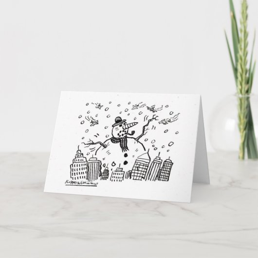 De sneeuwman van het monster feestdagen kaart (Voorkant)