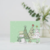 de sneeuwman wenst prettige feestdagen (plural:) (Staand voorkant)