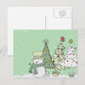 de sneeuwman wenst prettige feestdagen (plural:) (Voorkant / Achterkant)