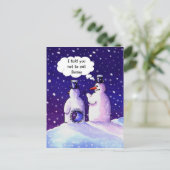 De sneeuwmannen, eten geen bonen!!!! briefkaart (Staand voorkant)