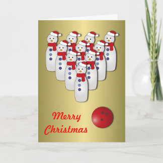 De Sneeuwmannen van het Kegelen van Kerstmis Feestdagen Kaart
