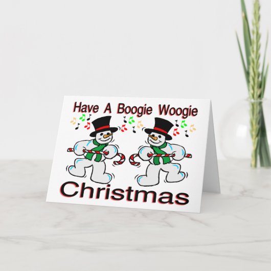 De Sneeuwmannen van Kerstmis van Woogie van Boogie Feestdagen Kaart (Voorkant)