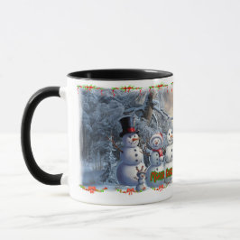 De sneeuwmannen wensen je een prettig kerstfeest o mok